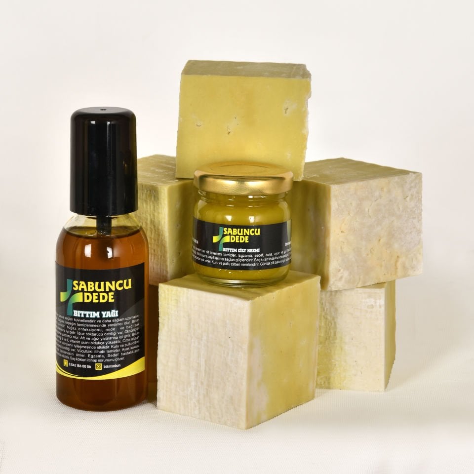 Bıttım  Sabunu 1 Kg + Bıttım Yağı 100 ml + Bıttım Cilt Bakım Kremi 40 ml
